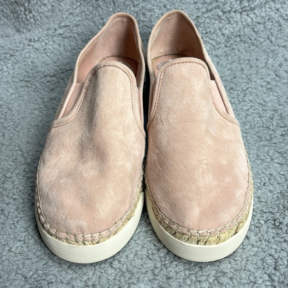 💚👖Vince Camuto Espadrilles 7.5 Loafers Slide On Suede Leather Soft Pale Pink - Picture 5 of 13